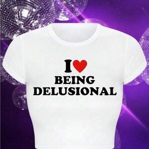 White Graphic Tee with Red Heart